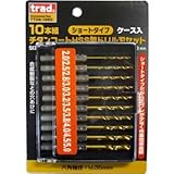 (業務用3セット) TRAD チタンコートドリル刃セット 【10本組×3セット】 ショートタイプ TTDS-1550 〔DIY用品/大工道具〕