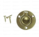 Qualihome 1-1/2" Pocket Door Finger Flush Ring Pull Handle (Brass) [並行輸入品]