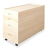 桐衣装箱 4段 高さ64cm キャスター付き HI-0036