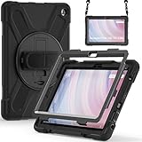 【MYH】For 2023モデルFire HD 10 ショルダーケース2023 Fi-re HD 10Plus 第13世代三層頑丈な米軍MIL資格 360度回転スタンド 調節可能 ペンシル収 ハンドストラップと肩掛けー付き脱落防止傷防止 カメラ保護 防塵 耐衝撃キッズケース対応機種：Fi-re HD 10 Plus/HD 10第13世代2023(ブラック)
