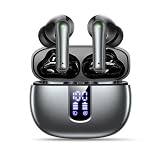 イヤホン bluetooth ワイヤレスイヤホン ブルートゥース イヤフォン LEDディスプレイ ダブル マイク ENCノイズキャンセリング通話 Hi-Fi音質 ハンズフリー通話 ぶるーとぅーす カルナ型 iPhone/Android 適用 通勤通学/スポーツ/ゲーム