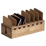 KIRIGEN 桐 充電ステーション 充電スタンド7台同時充電 ケーブル収納ボックス スマホ充電台 モバイル機器をスッキリ収納 完成品 植物オイル塗装 TQ-GDXH-DBR ((ブラウン)