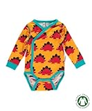 北欧 ベビー服 Dino 新生児 前開き長袖ロンパース 0-3ヵ月 Maxomorra マクソモーラ スウェーデン (50cm)