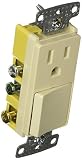 Hubbell Wiring Systems RCD308LA tradeSELECT Three Way Combination Quiet Rocker Switch with 2 Pole Wi