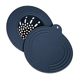 コアキッチンクリーンソリューションin-sinkシリコンDrain Strainer with Lid – グレー