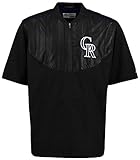 Colorado Rockiesマジェスティック1 / 4 Zip On Fieldメンズトレーニングジャケットビッグサイズ 5L