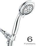 Handheld Shower Head, Wassern High Pressure 6setting 67Jets Rainfull Massage Spa Flexible Extra Long