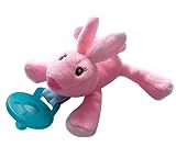 Quner おしゃぶり付き抱っこぬいぐるみ　おしゃぶりホルダー 新生児 　赤ちゃん ベビー用のゾウソフトぬいぐるみおもちゃ おしゃぶりホルダー ベビー