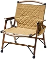 WAQ Folding Wood Chair フォールディングウッドチェア ローチェア 折りたたみチェア ウッドチェア キャンプチェア キャンプ椅子 ドリンクホルダー (TAN（タン）)