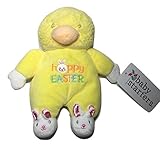 ベビーStarters、easter plush baby Rattlerアヒル、Embroider " Happy Easter "、8インチ
