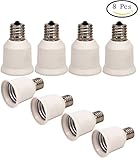 8pcs ランプコンバータ用のE17/E26E27の電球ソケットベースランプホルダー変換アダプタ、LED電球ソケットアダプター