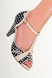 Banned Apparel - Navy Norma Polkadots Dancing Shoes 5