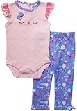 ベビー女の子flutter-sleeveボディスーツと花柄プリントパンツSet ( 9 – 12 M )
