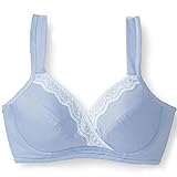 授乳対応裏パイルクロスオープンブラジャー　　サックス　サイズ:Ｄ８０