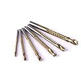 6 X 高速鋼チタンドリルビットセット 3/4 / 5/6 / 6.5/8 mm 木工・ギ