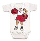 Virginia Tech Hokies Heads Up 。Cheerleader Baby Onesie (新生児)