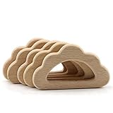 Mamimami Home 歯固め カミカミ 10個 木製 雲 ペンダント 赤ちゃんのおもちゃ 知育玩具 安全 FDA認可済