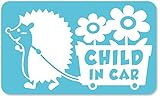 imoninn CHILD in car ステッカー　【マグネットタイプ】　No.62　花屋のハリさん　（水色）