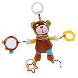 Baosity 全6種類　掛けるぬいぐるみ　ベビーカー掛けるおもちゃ - くま