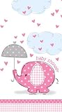 Girl Umbrellaphants Large Tablecover by Uk Baby Shower Co