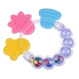 Prettyia 赤ちゃん　安全無毒　シリカゲル　歯がため　歯固め　ガラガラ　贈り物　4色選べ - ブルー