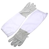 1ペア 防護グローブ 長袖 養蜂器具 養蜂用手袋 防護 羊皮 手袋 防刺 虫除け 草刈り ガーデニング グレー XXL