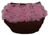 Solid Pink/brown Combo Ruffle Chiffon Ruffle Bloomer Diaper Cover. Size Small. 0 to 15 Months. Great