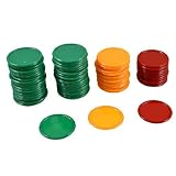 DealMuxレッドオレンジグリーンラウンドミニポーカーチップラッキーゲームの小道具69個を形