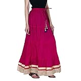 Cotton Party Wear Golden lace work long Skirt