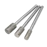 Sndy 3枚80粒3mm シャンクダイヤモンドバリ研削ヘッド回転ツールアクセサリー
