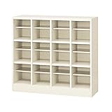 生興 オープンシューズボックス(D350) ニューグレー色 4列3段12人用(中棚付) W1000×D350×H910 SBN-12