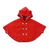赤ちゃんの城 マント ダブルボタン レッド