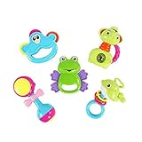 歯の教育用おもちゃを噛んでTeetherハンドベルのおもちゃ新生児のギフトセット赤ちゃん、5個ギフトボックス