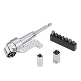 KKmoon ドライバーセット L型アダプター コーナージョイント スリーブ ヘッド スリーブ付き 105度 角継手 コーナージョイント 手動/電動ドリル対応
