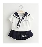 WIN セットアップ 女の子 子供服　 女の子 長袖 ワンピース フレア スカート　キッズワンピース キッズ ワンピース 入学 入園　子供服 キッズ 女の子　スカート＋服 (110cm, ホワイト)