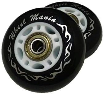 Wheel Mania 高耐久カスタムウィール2個セット キャスターボード用 保証付き 高硬度D40(A95) 68mm 76mm タイヤ 汎用ウィール 第三者機関評価済み PL保険加入済み… (68mm 黒 x 白)