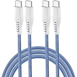 Acbands USB Type C ケーブル 【2本セット / 1m+1m / ブルー】 60W PD対応 高耐久編組ケーブル USB-C&USB-C たいぷし 急速 ケーブル【Xperia/Samsung/Galaxy/Pixel/iphone 15 スマホ タブレット 等対応 】