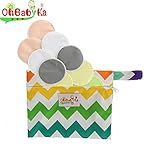 Ohbabykaママパット 布製母乳パッド フリーサイズ 洗える使える母乳パッド 授乳パッド マミー パット ミルクパット ちくび カバー 5セット10枚入り+ポーチ付け (WSG01RD2)