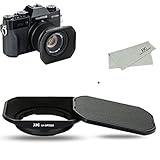JJC メタル 正方形 レンズフード + フードキャップ Fujifilm Fujinon XC 35mm F2 / XF 23mm F2 R WR/XC 35mm F2 R WR レンズ 用 LH-XF35-2 互換 黒い