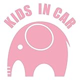imoninn KIDS in car ステッカー　【パッケージ版】　No.01　ゾウさん　（ピンク色）