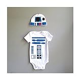 ロボット柄ベビーロンパース＆帽子付6-24months(60-95)★可愛いくておもしろい海外デザイン おもわず笑顔になっちゃうユニークなベビー服