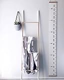 ベビーキッズキャンバスHanging高さ成長チャート定規木製フレームファブリック部屋壁Decoration 79 " x7.9 " ホワイト