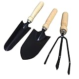 ガーデニングツール 高品質の園芸用具 シャベル、狭いシャベル、三歯の熊手 園芸用品セット園芸用品 ミニ園芸ツール 移植スコップ ハンドシャベル モデル：2018