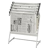 クラウン 新聞架(スチール製)5段タイプ CR-SN551-W 00023212