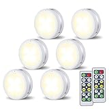 キッチン用ライト SOLMORE キャビネットライト 手元灯 イルミネーションライト 70LM ワイヤレス式 電池式 リモコンと手動制御 マグネット付き 小型 調光可能 タイマ設定 室内照明 常夜灯 