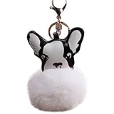LovelyふわふわボールフレンチブルドッグキーチェーンPompomキーリングキュートホルダーバッグチャーム – 3 #