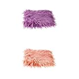 Perfk 2個　写真小道具　ベビー用　ブランケット　全2色　毛布　敷物　赤ちゃん　新生児　撮影背景　 - パープル＋ピンク