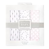 Hudson Baby 3 Piece Muslin Swaddle Blanket, Pink Constellations by Hudson Baby [並行輸入品]