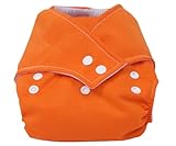 春夏秋用メッシュ素材 オレンジ ワンサイズ布おむつカバー 新生児～オムツ卒業まで
