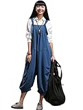 （モダンミス）Mordenmiss オーバーオール レディース ゆったりワイドパンツ ゆったり ブルー3